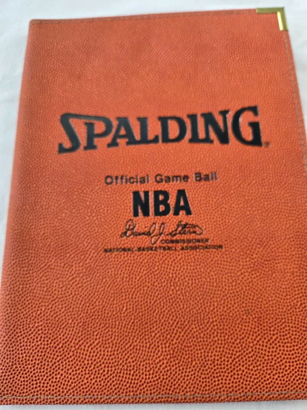 Spalding Official Game Ball NBA leather portfolio David J. Stern Commissioner